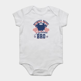 Bearded, Brave, Patriotic Bro 4th of July Independence Day Baby Bodysuit